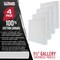 Square Stretched Canvas for Painting 10x10 inch Gallery Depth 1-1/2" Thick, 4-Pack - 12oz Acrylic Gesso Triple Primed, Professional Artist Quality, 100% Cotton - Pouring, Oil Paint